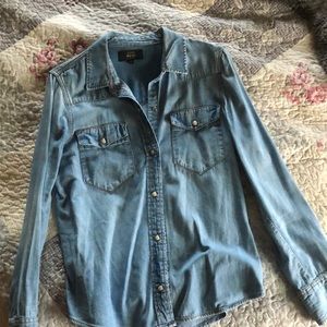 J Crew Denim Chambray Button Up